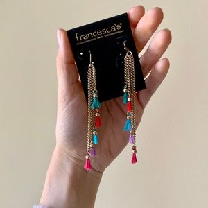 Francesca’s multi color tassel dangle earrings